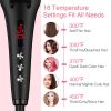 Enhanced Ceramic Hair Straightener Brush by , 2-in-1 Ionic Straightening Brush w/Anti-Scald Feature Suit for All Hair Types, Auto Temperature Lock & A