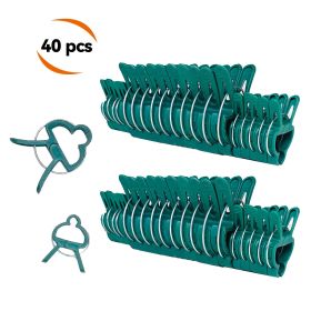 Garden Clips for Climbing Plants,Tomato Clips for Support,Plant Clips for Vines,Cucumber Trellis,Beans,Watermelon,Pumpkins,Flowers,Green 20-Piece (Quantities: 40pcs)