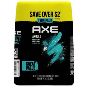 Axe Deodorant Body Spray for Men Apollo Sage & Cedarwood, 5.1 oz Twin (Brand: Axe)