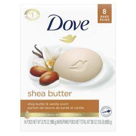 Dove Beauty Bar Gentle Skin Cleanser Shea Butter More Moisturizing Than Bar Soap, 3.75 oz, 8 Bars (Brand: Dove)