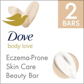 Dove Body Love Beauty Bar Soap Eczema-Prone Skin Care with Colloidal Oatmeal Fragrance-Free, 7.5 oz, 2 Bars (Brand: Dove)