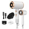 Professional Hair Dryer 1800W Powerful Ionic Hairdryer With Diffuser Blow Dryer With 2 Speeds; 3 Heating And Cool Button For Women Man Home Travel Sal